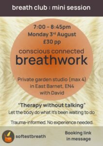 Evening mini-breathclub Monday 3 August