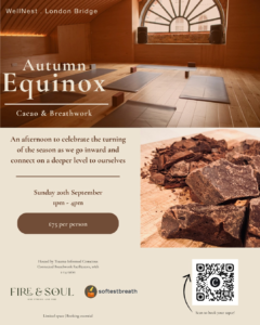 Autumn Equinox Cacao & Breathwork at WellNest on Sunday 20th Sep